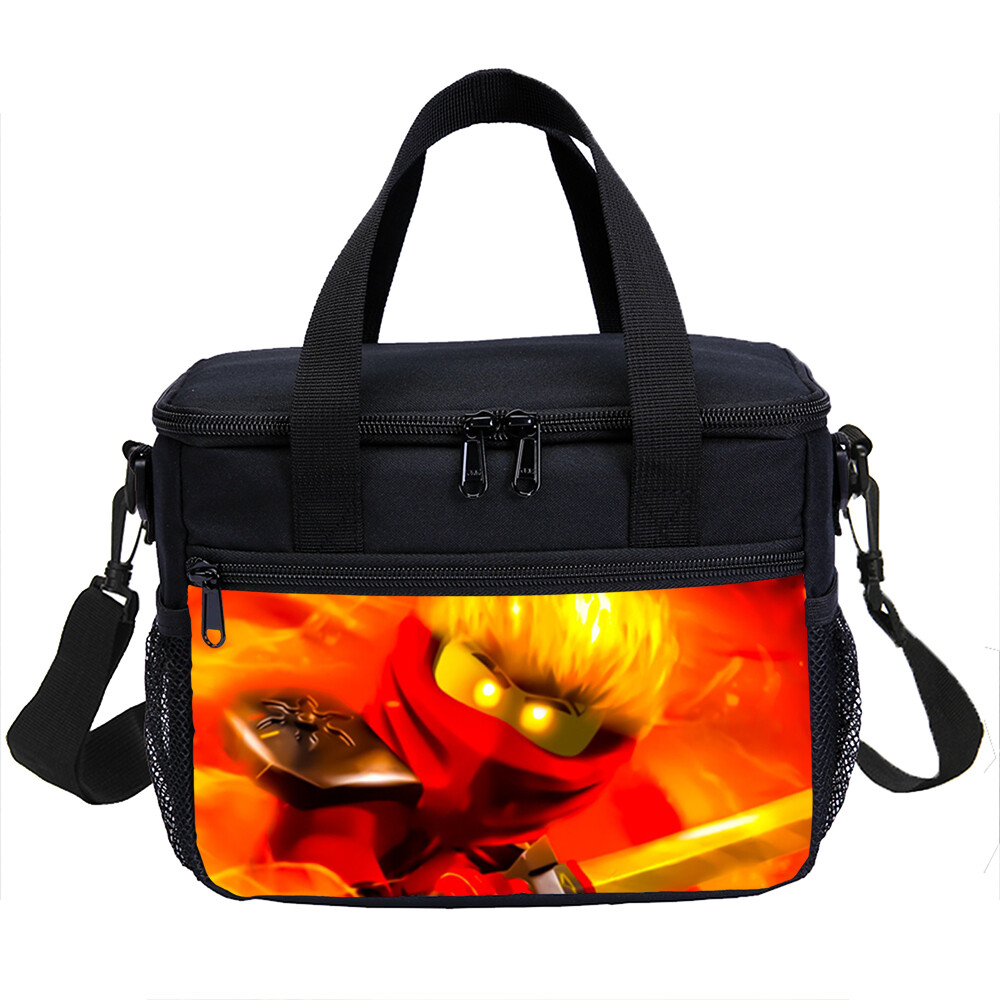 Ninjago Kai Cartoon Kids School Backpacks Insulated Lunch Bag Pen