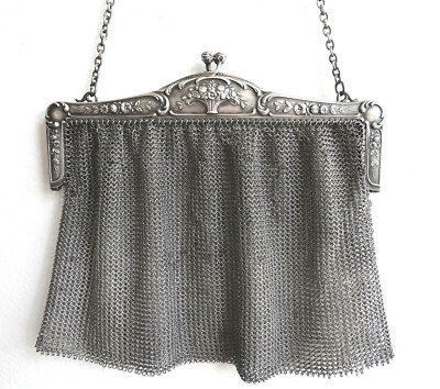 Robbe Berking Jugendstil Antike Silber 800 Handtasche Theatertasche 285 