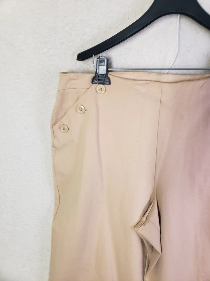 Cato Women Pants 18/20W Tan Rayon Blend Pull On Regular Fit Cropped Wide Leg - Image 2 of 4