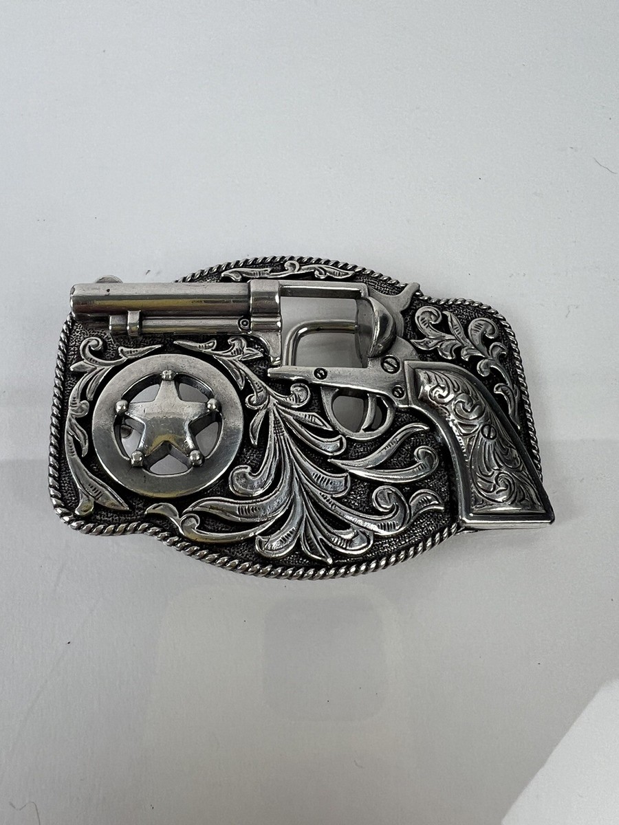 WESTERN LONE STAR SPINNING REVOLVER BELT BUCKLE! VINTAGE! RARE