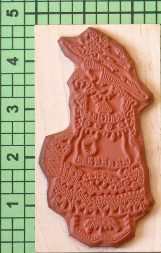 Friendly Chat 711K Wood Mounted rubber stamp by Penny Black 1997 Girl and Bird - Picture 2 of 3