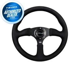 NEW NRG STEERING WHEEL 350MM 2.5" DEEP DISH MATTE SPOKE ALCANTARA RST-023MB-SA