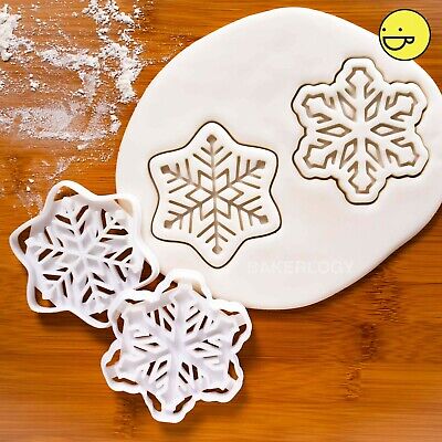 Set of 2 Copper Snowflake Cookie Cutter Christmas Biscuit Pastry Cutter