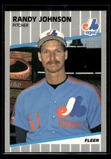 1989  Fleer #381a Randy Johnson Sign over left shoulder completely black out
