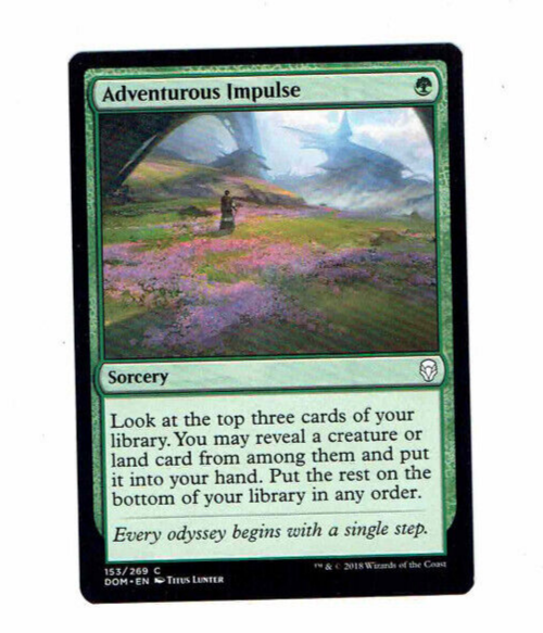 titus mtg card Adventurous Impulse Sorcery #153 Common DOM EN Titus Lunter WOTC 2018 #MTG  Card