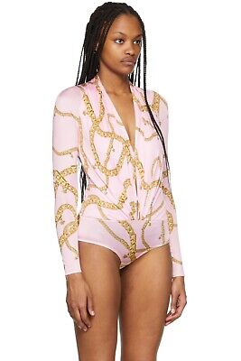 Versace Plunge Chain Link Print Bodysuit. IT 38/US 2. Retail Versace Plunge Chain Link Print Bodysuit. IT 38/US 2. Retail
