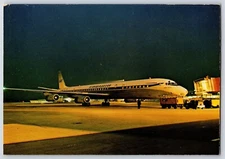 Postcard Hannover Langenhagen Airport SAS Scandinavian Airplane At Night BS6