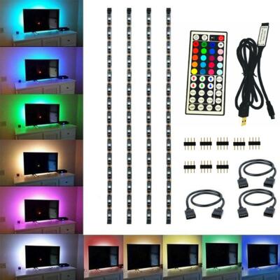 4X 50CM USB RGB LED STREIFEN LICHT 5V MEHRFARBIG TV RÜCKSEITE IR FERNBEDIENUNGSADAPTER
