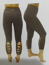 Active Life Women's Grey Nylon Latice High Waist Capri - Size M NWT