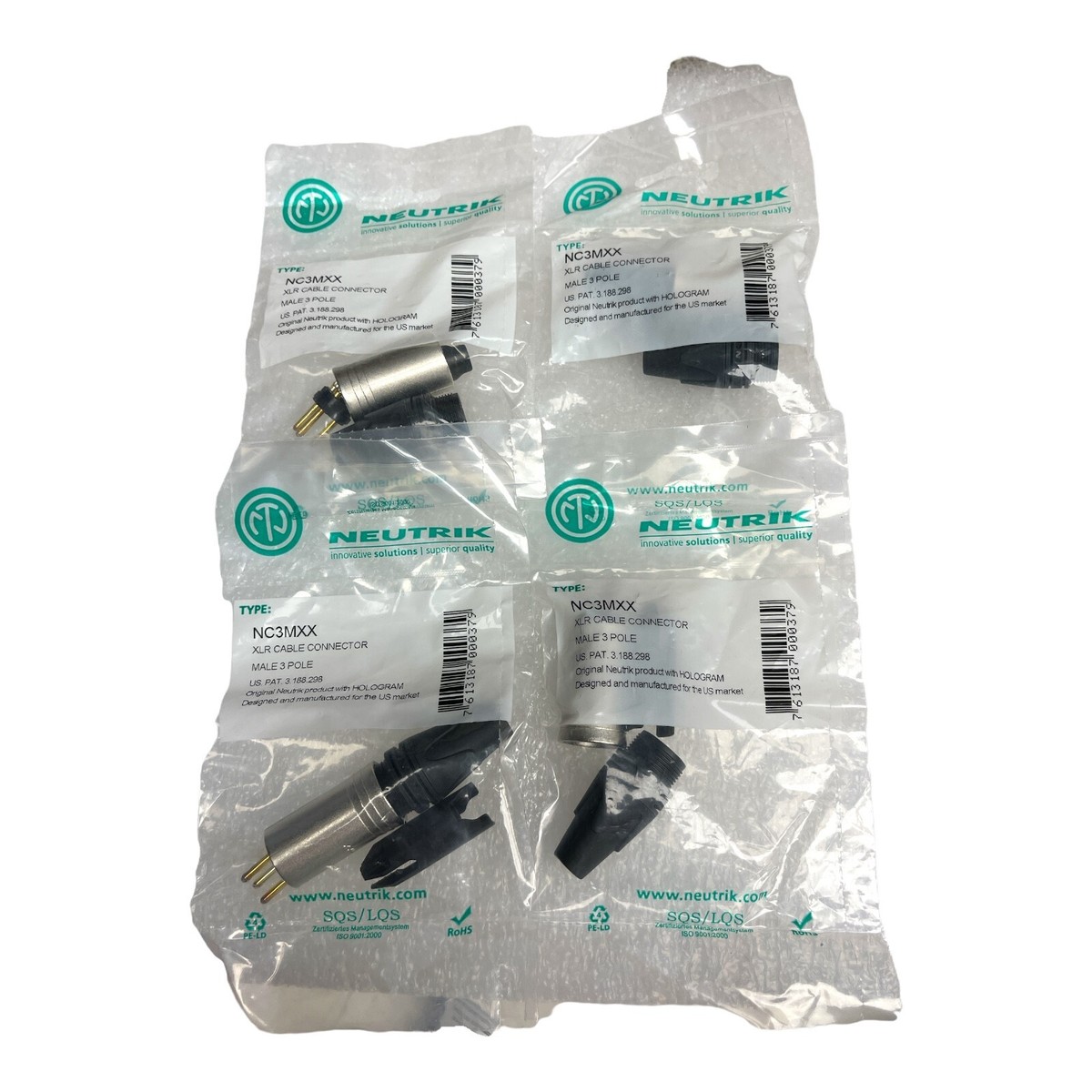 NEUTRIK NCMXX XLR CABLE CONNECTOR MALE 3 POLE NOS NEW OLD STOCK