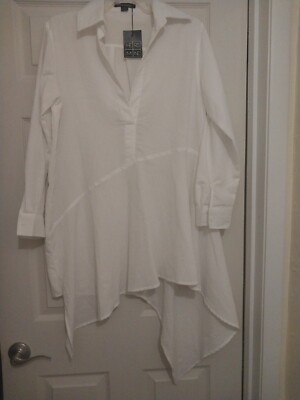 Hers And Mine White Women Shirt. Sophisticate Style. 3/4 Sleeves. Size S