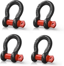 4 Pack Small Shackles 1/2" D-Ring Shackle 2 Ton (4409 Lbs) Capacity Heavy Duty o