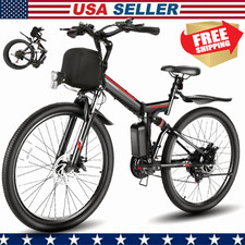 Folding Electric Bikes 26'' Mountain Ebike 500W Motor 21 Speed 48V Battery 20MPH