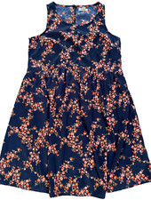 OLD NAVY Blue Pink Floral Lightweight Sleeveless Tank Sun Dress womens Medium