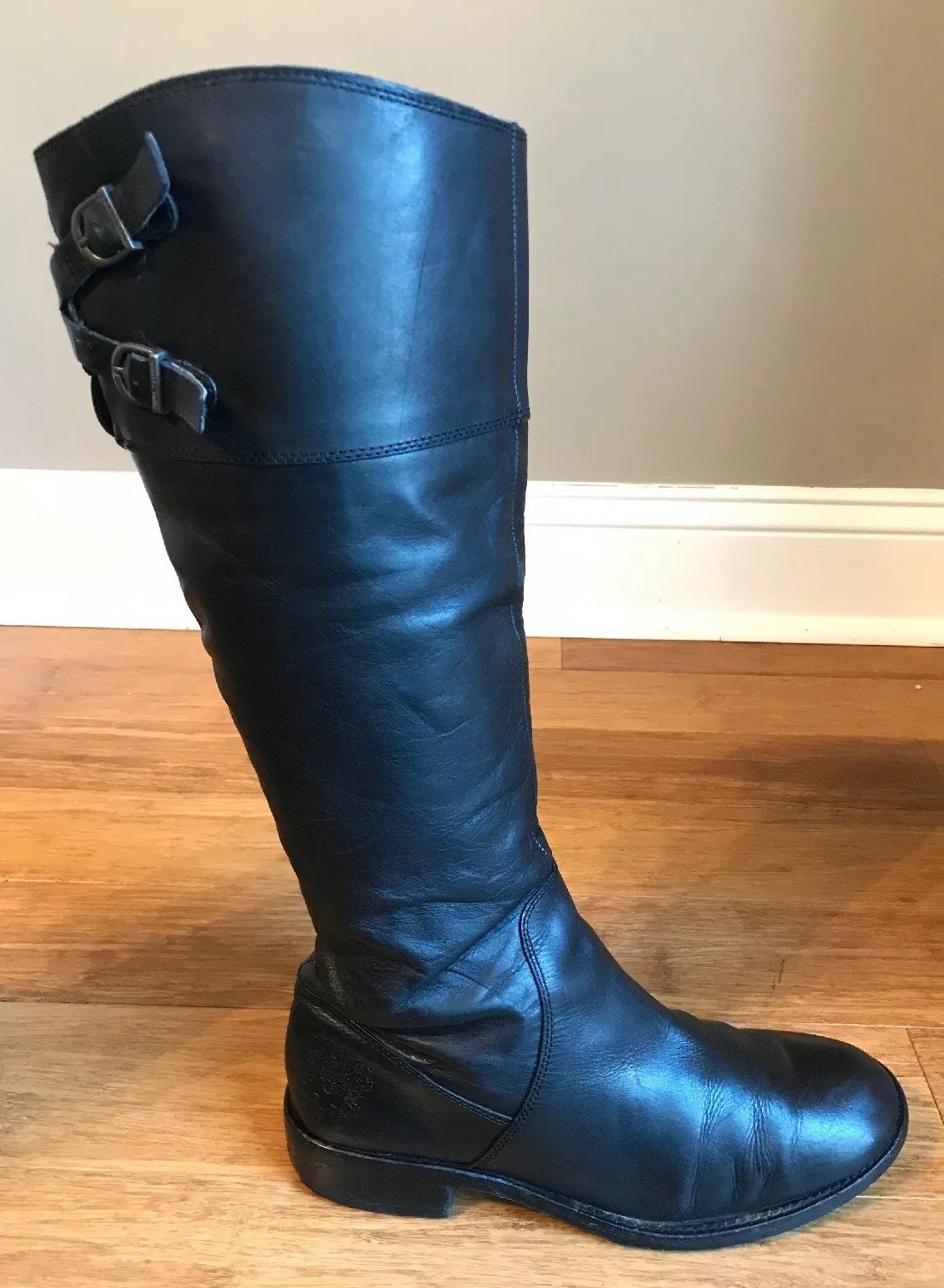 Vince Camuto Womens Black Leather Knee 
