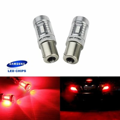 2x 382 R5W R10W P21W  15 SMD LED Rouge Ampoules de voiture Feu Recul - Photo 1/4