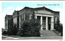 Walnut Ridge, AR Arkansas  METHODIST CHURCH  Lawrence County  1954~P/M Postcard