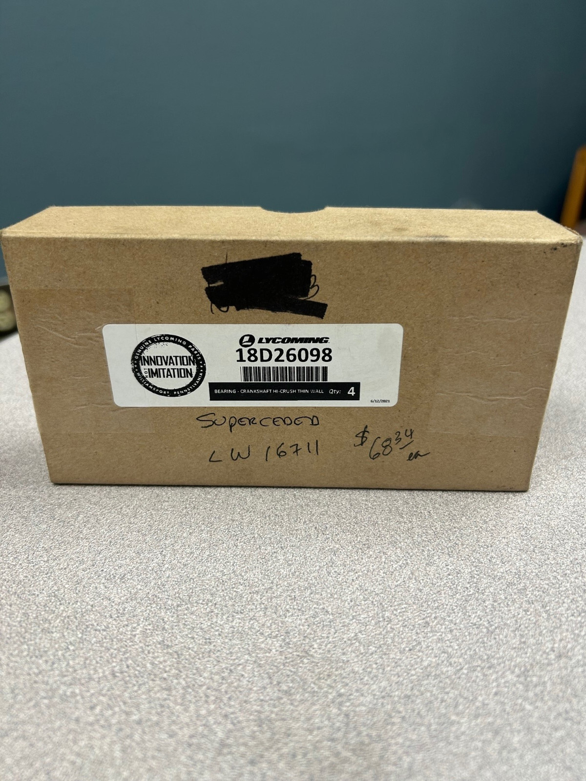 18D26098 Bearing crankshaft LW16711 Hicrush thin Wall QTY 4