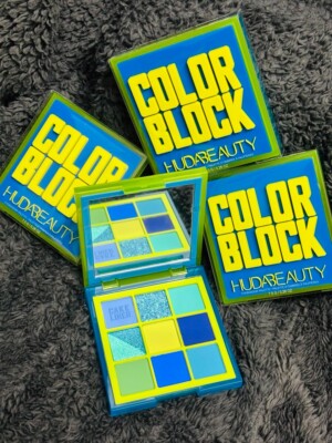 HUDA Beauty Color Block Lidschatten Palette - Blau und Grün - GRATIS PROBE