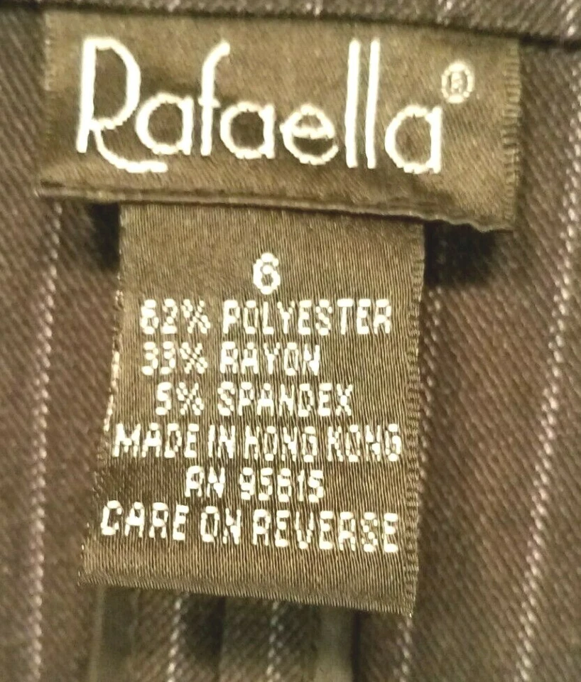 Chaqueta Traje Rafaella (6) Gris con Rayas Púrpura Poliéster Sin Forro Tres Botones Foto 4 de 4