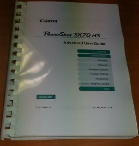 CANON POWERSHOT SX70 HS PRINTED USER MANUAL GUIDE INSTRUCTIONS 289