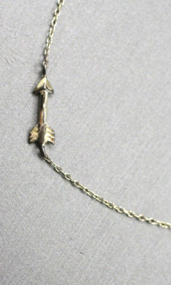 925 Sterling Silber LA zarte Kette mit Pfeil Anhänger Stab Halskette 18''