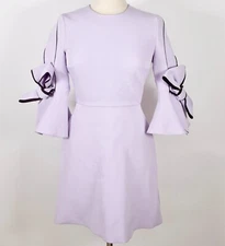 ROKSANDA dress 10 US 6 Harlin Bow Sleeve Crepe Mini Lilac Purple