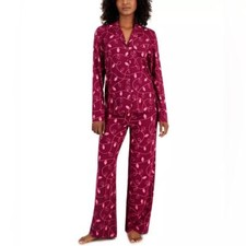 JENNI Women's Supersoft Notched-Collar Pajamas Set