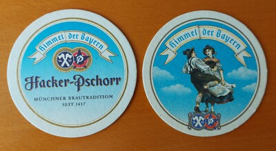 2 Bierdeckel Hacker-Pschorr