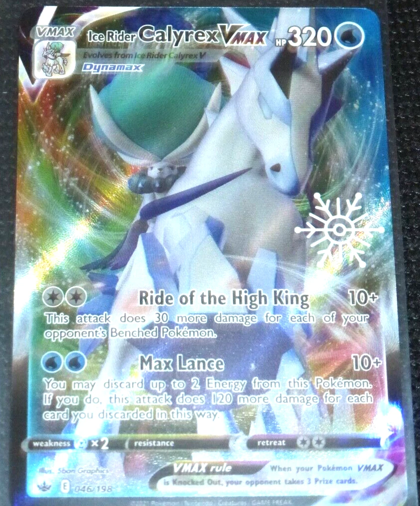 Pokemon Ice Rider Calyrex Vmax 46/198 Holiday Advent Calendar Festive Stamp  Card | eBay