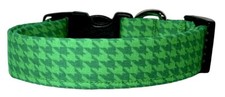 Green Houndstooth St Patrick  s Day Handmade Dog Collar