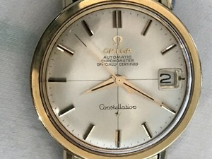 Authentic Vintage Omega constellation Gold plated Crosshair dial automatic 36mm Case-Mint