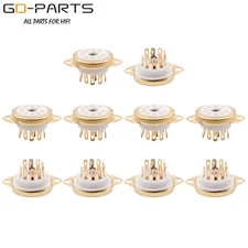 10PCS 9pin B9A Tube Socket for 12AX7 ECC82 EL84 6DJ8 Gold Plated Chassis Mount