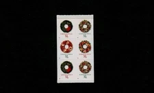 ONE Scarce 3248c Booklet Pane - Holiday Wreaths Pane of 6 - Very Fresh MNH