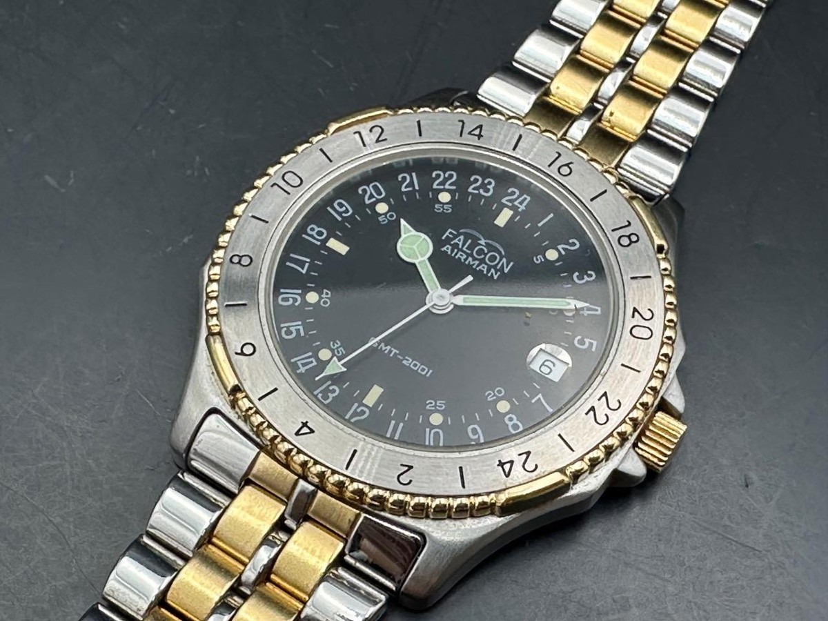 SS/Gold Falcon Airman GMT-2001 Watch | eBay