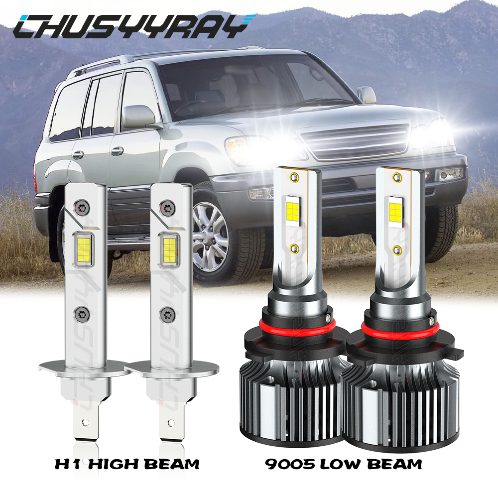 トヨタ・レクサス LX470用 ライト 左右セット For Lexus LX470 1999-2006 2007 4pcs H1+9005 LED Headlight Kit Hi