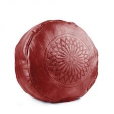 Handmade Moroccan Leather Pouf Ottoman, Footstool, Unique Home Decor For Living