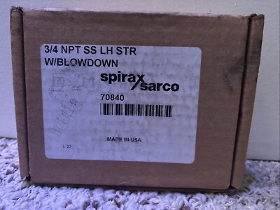 3/4 NPT SS LH STR W/BLOWDOWN