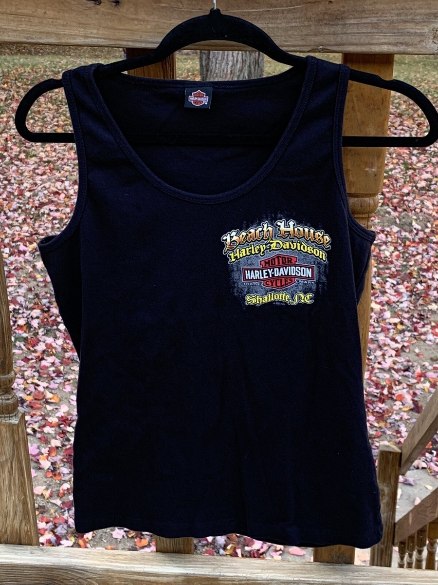 2015 Harley Davidson BEACH HOUSE Shallotte NC Spring Bike Week Ladies Tank  Top L | eBay