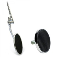 Chromed Billet Firewall Mount Gas Pedal  Round Brake/Clutch Pedal
