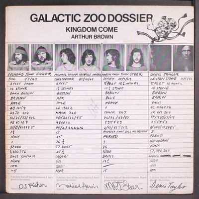 ARTHUR BROWN'S KINGDOM COME: galactic zoo dossier POLYDOR 12'' LP 33 RPM UK