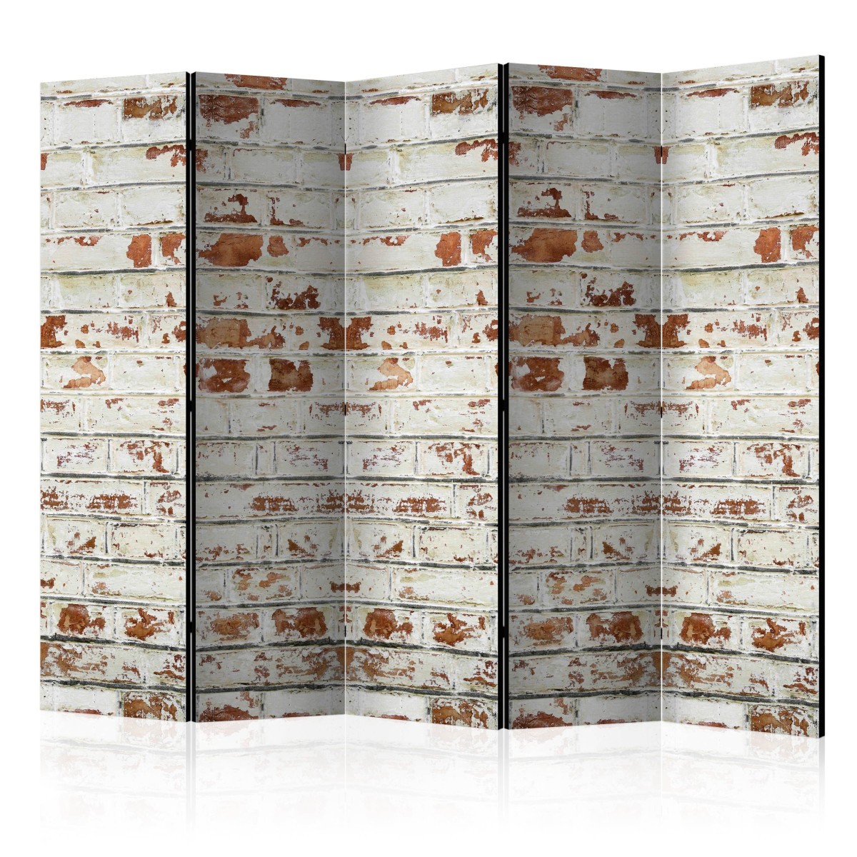 Paravent 5 volets motif briques anciennes toile intissee grand format