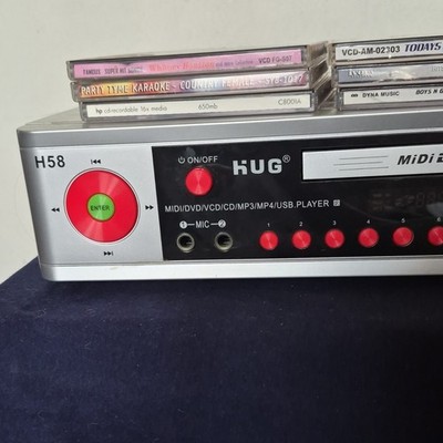 HUG H58-187 All-in-one Karaoke System USB Multi Mic MIDI/DVD/CD/MP3/MP4 + 8 VCDS