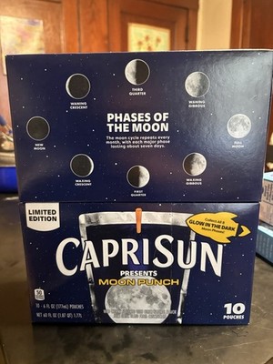   New Limited Edition Capri Sun Moon Punch Wild Cherry Glow Dark Box 60 FL OZ