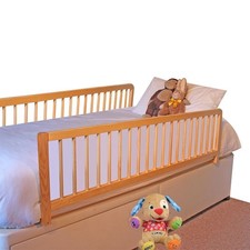 Safetots Bed Rail Wood, Double Sided Bed Guard, Natural, 140cm Wide x 38cm High