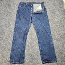Levis 501 Jeans Mens 36x34 Blue Denim Straight Leg Button Fly Cotton Classic