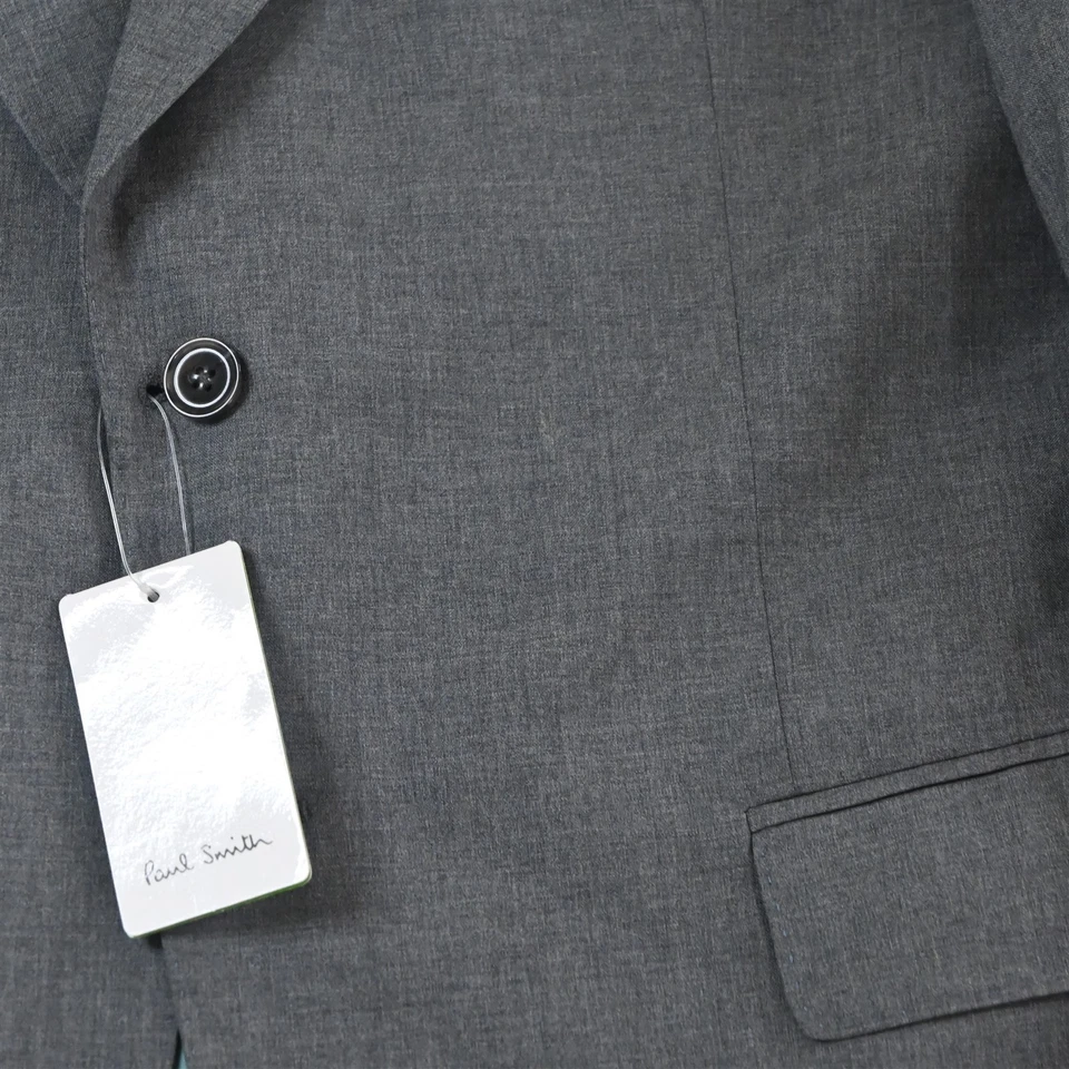 NEW Paul Smith 46R Gray 100% Wool Italy Mens Blazer Suit Jacket Sport Coat - Image 3 of 4