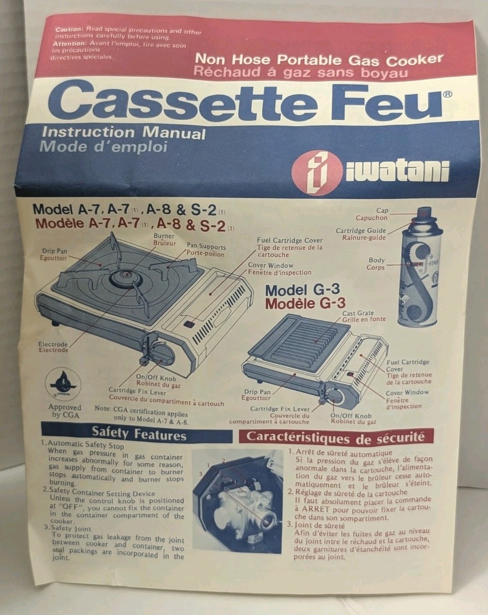 IWATANI Cassette Feu Portable Butane Gas Burner Camping Stove A-8