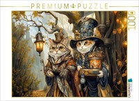Calvendo Puzzle Two Cats Under The Fairytale Tree In Steampunk | 1000 Pieces, Fi