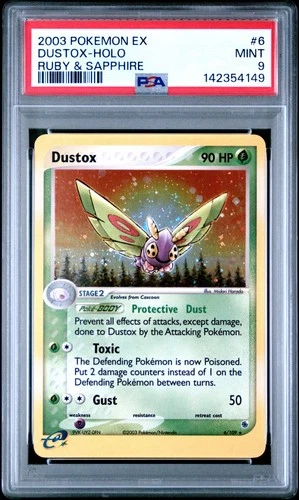 2003 POKEMON EX RUBY & SAPPHIRE #6 DUSTOX-HOLO PSA 9
